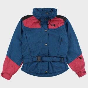 VTG The North Face Belted Breathable Hooded Jacket Aztec Stripe